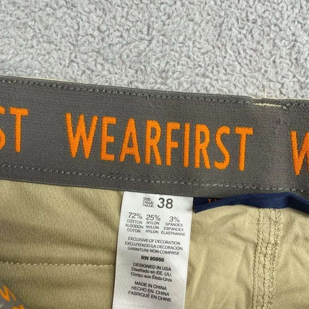 NWOT Wearfirst Men's Size 38 Khaki Cargo Shorts Cotton/Nylon/Spandex